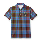 Anderson Modern Tartan Crest Birdseye Mesh Polo Shirt