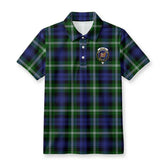 Baillie Modern Tartan Crest Birdseye Mesh Polo Shirt