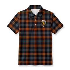 Brown Ancient Tartan Crest Birdseye Mesh Polo Shirt