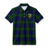 Campbell Modern Tartan Crest Birdseye Mesh Polo Shirt