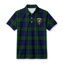 Campbell Modern Tartan Crest Birdseye Mesh Polo Shirt