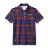 Chisholm Hunting Modern Tartan Crest Birdseye Mesh Polo Shirt