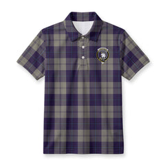 Cunningham Dress Blue Dancers Tartan Crest Birdseye Mesh Polo Shirt