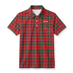 Dalziel Modern Tartan Crest Birdseye Mesh Polo Shirt
