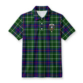 Duncan Modern Tartan Crest Birdseye Mesh Polo Shirt