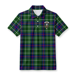 Duncan Modern Tartan Crest Birdseye Mesh Polo Shirt