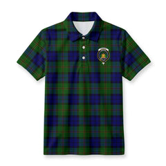 Dundas Modern Tartan Crest Birdseye Mesh Polo Shirt