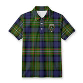 Fergusson Modern Tartan Crest Birdseye Mesh Polo Shirt