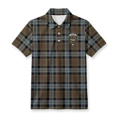 Graham of Menteith Weathered Tartan Crest Birdseye Mesh Polo Shirt