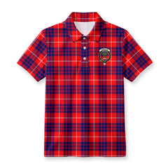 Hamilton Modern Tartan Crest Birdseye Mesh Polo Shirt