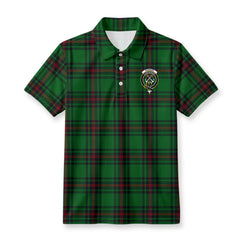 Kinnear Tartan Crest Birdseye Mesh Polo Shirt