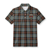 MacLeod of Harris Weathered Tartan Crest Birdseye Mesh Polo Shirt
