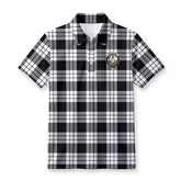 McFarlane Black - White Tartan Crest Birdseye Mesh Polo Shirt