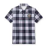 McRae Dress Modern Tartan Crest Birdseye Mesh Polo Shirt