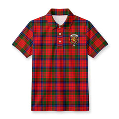 Nicolson Modern Tartan Crest Birdseye Mesh Polo Shirt