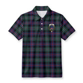 Rose Hunting Modern Tartan Crest Birdseye Mesh Polo Shirt