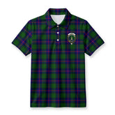 Shaw Modern Tartan Crest Birdseye Mesh Polo Shirt