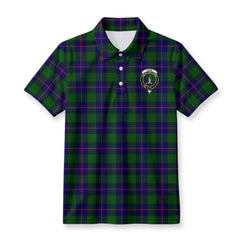 Shaw Modern Tartan Crest Birdseye Mesh Polo Shirt