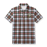 Stewart Dress Modern Tartan Crest Birdseye Mesh Polo Shirt