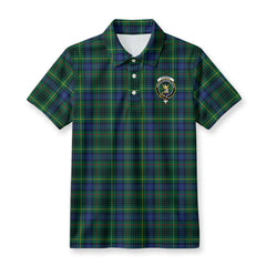 Stewart Hunting Modern Tartan Crest Birdseye Mesh Polo Shirt