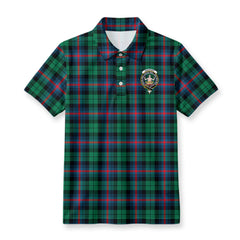Urquhart Broad Red Ancient Tartan Crest Birdseye Mesh Polo Shirt