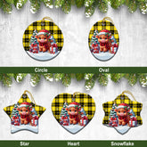 Barclay Dress Modern Tartan Christmas Ceramic Ornament - Highland Cow Winter Style