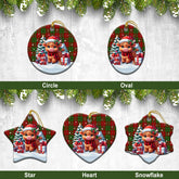 Burnett Tartan Christmas Ceramic Ornament - Highland Cow Winter Style