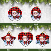 Cunningham Modern Tartan Christmas Ceramic Ornament - Santa Claus In Kilt Style