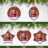 Grant Weathered Tartan Christmas Ceramic Ornament - Highland Cow Winter Style