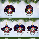 Home Modern Tartan Christmas Ceramic Ornament - Scottish Santa Style