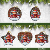 Innes Ancient Tartan Christmas Ceramic Ornament - Highland Cow Winter Style