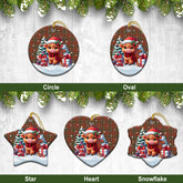 MacIntosh Hunting Weathered Tartan Christmas Ceramic Ornament - Highland Cow Winter Style