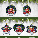 MacNeil of Barra Modern Tartan Christmas Ceramic Ornament - Highland Cow Winter Style