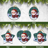 MacNeil of Colonsay Ancient Tartan Christmas Ceramic Ornament - Santa Claus In Kilt Style