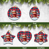 MacTavish Modern Tartan Christmas Ceramic Ornament - Highland Cow Winter Style