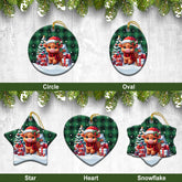 McArthur Ancient Tartan Christmas Ceramic Ornament - Highland Cow Winter Style