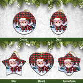 McDuff Modern Tartan Christmas Ceramic Ornament - Santa Claus In Kilt Style