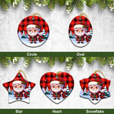 McIver Modern Tartan Christmas Ceramic Ornament - Santa Claus In Kilt Style