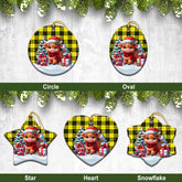 McLeod of Lewis Modern Tartan Christmas Ceramic Ornament - Highland Cow Winter Style