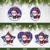 Ochterlony Tartan Christmas Ceramic Ornament - Santa Claus In Kilt Style