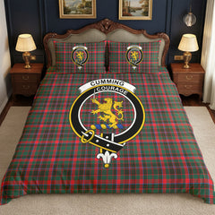 Cumming Hunting Modern Tartan Crest Bedding Set