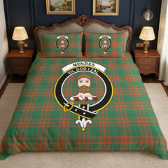 Menzies Green Ancient Tartan Crest Bedding Set