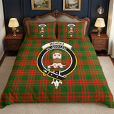 Menzies Green Modern Tartan Crest Bedding Set