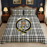 Scott Black & White Modern Tartan Crest Bedding Set