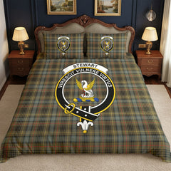 Stewart Hunting Weathered Tartan Crest Bedding Set