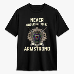 Armstrong Modern Tartan Crest 2D T-shirt - Never Underestimate Style