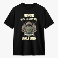 Balfour Blue Tartan Crest 2D T-shirt - Never Underestimate Style