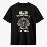 Balfour Modern Tartan Crest 2D T-shirt - Never Underestimate Style