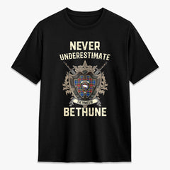 Bethune Modern Tartan Crest 2D T-shirt - Never Underestimate Style