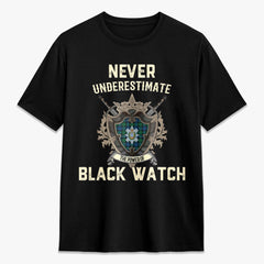 Black Watch Ancient Tartan Crest 2D T-shirt - Never Underestimate Style